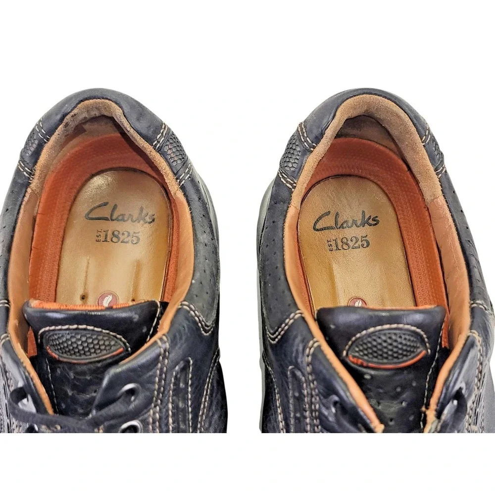 Clarks Unstructured Un.Ravel Men's Black Leather Lace Up Oxfords Shoe Sz 11.5‎ W
